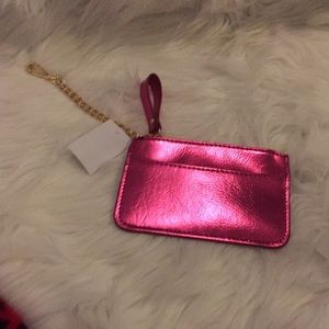 NWT Pink Shiny Card Holder with Gold Clip💕